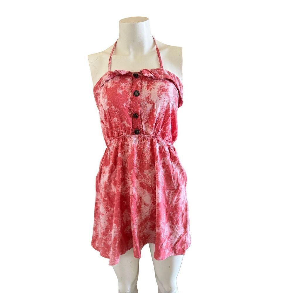 Peppermint Y2K womens M pink tye dye summer mini short dress sleeveless small ha